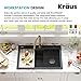 Kraus KGTW2-33MBL Bellucci Granite Composite Single Bowl Drop-In Kitchen Sink with Accessories, 33 Inch, Metallic Black