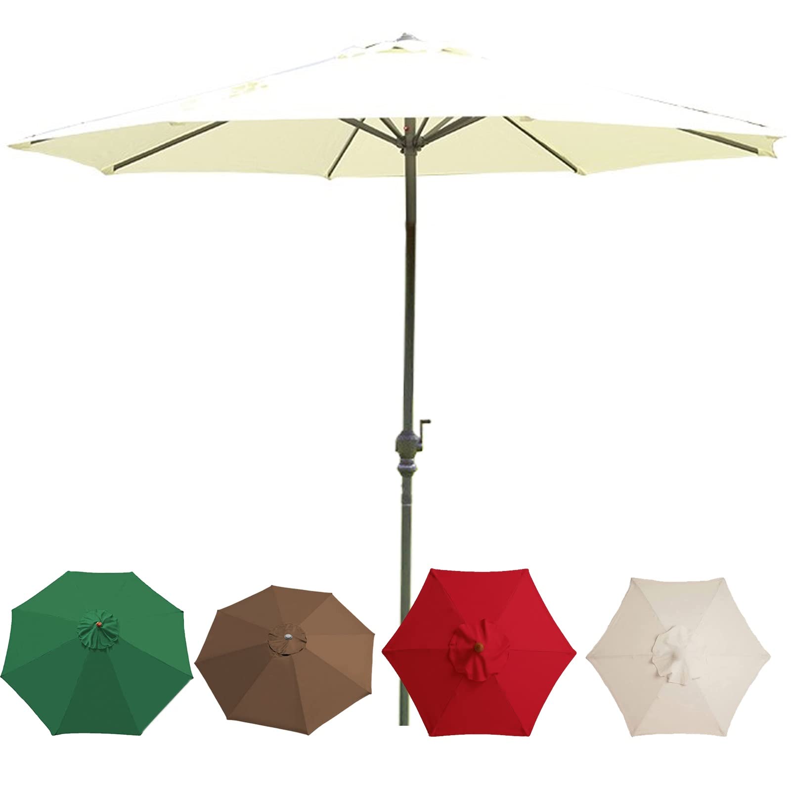 HCZKIUJY Shade Canopy,Outdoor Table Umbrella,Easy Folding Setup,8 Sturdy Ribs,Rain Windproof Umbrella,for Balcony,Dining Tables,Gardens,Patios,Decking,Outdoor Parasol (White 118inch)
