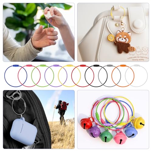 50pcs Stainless Steel Wire Keychain Cable,5.9 Inches 1.5mm Colored Coated Cable Key Ring,Key Chain Loop for Multipleuse4