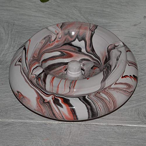 Cendrier marocain Anis marbré noir, rouge et blanc Moyen Modèle