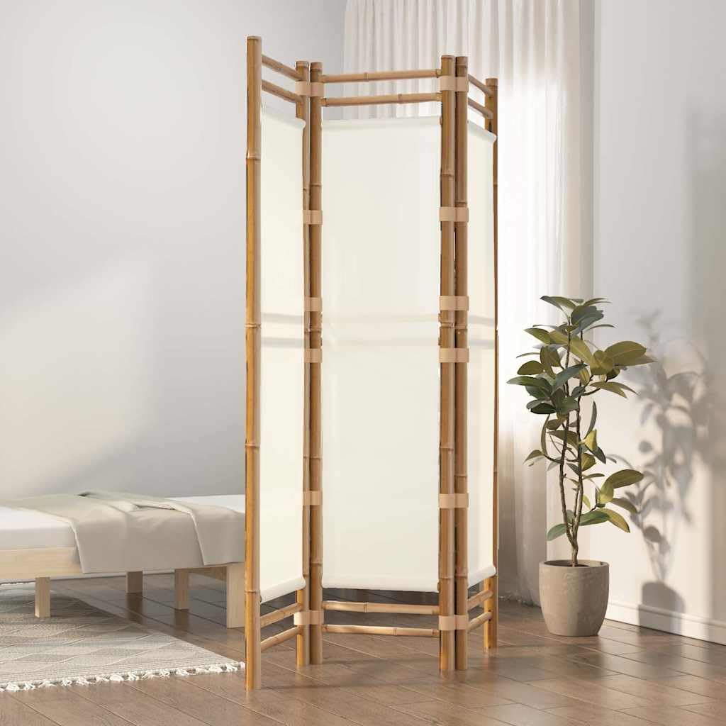 Paravento in bambù e tela, 3 pezzi, 120 x 180 cm, pieghevole, autoportante, opaco, per soggiorno, camera da letto, ufficio e casa, come protezione dagli sguardi indiscreti e divisorio