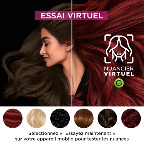 Garnier - Olia - Coloration Permanente - Sans Ammoniaque - 60% d'Huiles Naturelles de Fleurs - Préserve la Qualité des Cheveux - Cheveux Doux et Brillants - Acajou Blush (5.52) - 120g