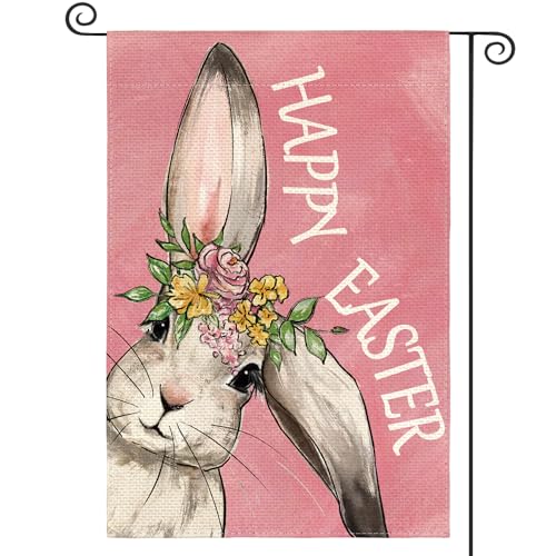 AVOIN colorlife Happy Easter Bunny Garden Flag...