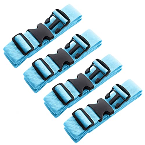 Image of 4pcs 74″x2″Luggage Straps for Suitcases,Adjustable Suitcase Straps and Heavy Duty Strap Buckle Packing Straps Travel Accessories,Blue