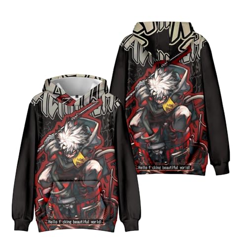 Anime Rudo·Surebrec Sudadera Riyo·Reaper Hoodie Streetwear Cartoon Personaje Enjin-can Sudadera con Capucha Unisex Zanka Nijiku Sudadera Lavada, Tipo 7., XS