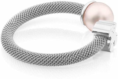 Miniatura 2 de Anillo TOUS Icon Mesh de plata 925 con perla blanca de agua dulce de 0256  0276 in