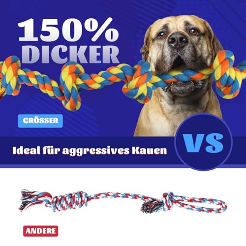 8PCS Hundespielzeug für Große und Mittelgroße Hunde - Robustes Seil für Aggressive Kauer, Zahnspielzeug, Beißspielzeug für Welpen, Starkes Tauziehen-Seil