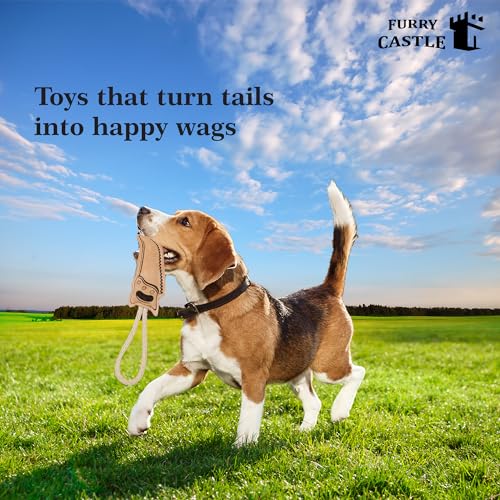 Image of Dog Toys Leather Saw Shape Perfect for Pets-Dog & Cats (Pack of 1, Tan)