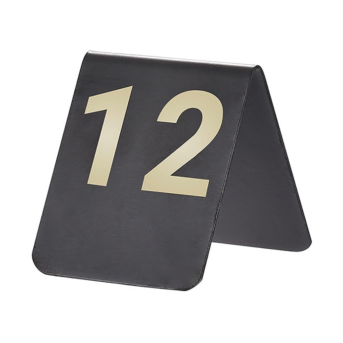 MYUYEE Place Cards,Table Numbers Restaurant 1-5/10/20, Black Titanium Stainless Steel Tent Style Restaurant Number Plate Reserved Seating Plate, Wedding Birthday Marriage P(Size_Name-1 To 5)