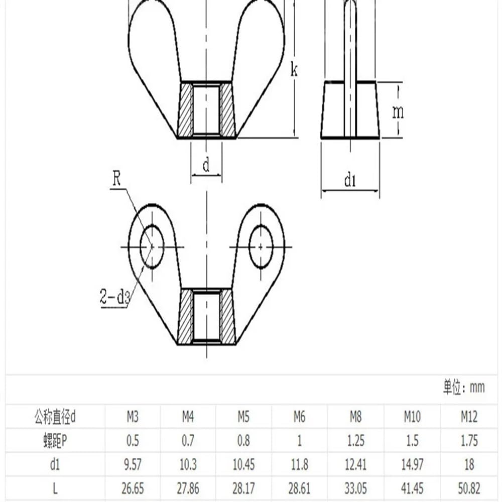 RWRAPS 1/3/5pcs M4 M5 M6 M8 M10 M12 M14 M16 Butterfly Nut Hand Adjust Wing Nuts Copper Hardware Nut(M10 3pcs)