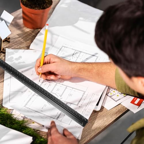 Regla triangular de metal Cabilock con escala de alta precisión de 30cm para ingeniería 5