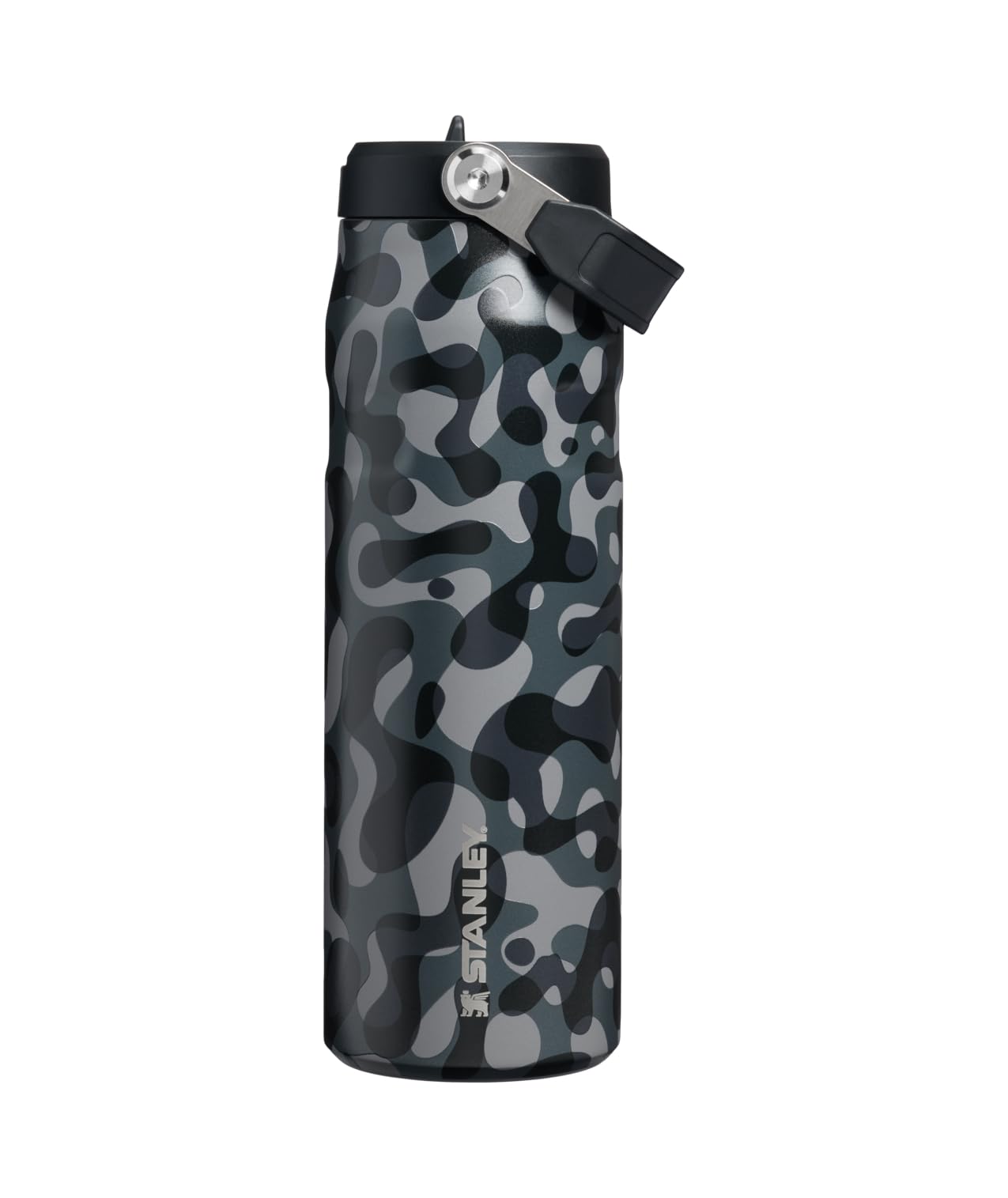 STANLEY IceFlow Flip Straw 2.0 Bottle, 24 oz, Black Interfusion