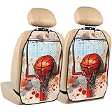 Zhuwfei Car Seat Back Kick Protector 2 Pack 18.5' x 26.4', Basketball Shooting Upgraded Large Rear Seat Cover for Dirty Shoes Kids Pets, Waterproof Oxford Fabric Anti-Kick Pad for SUV Jeep Truck Sedan