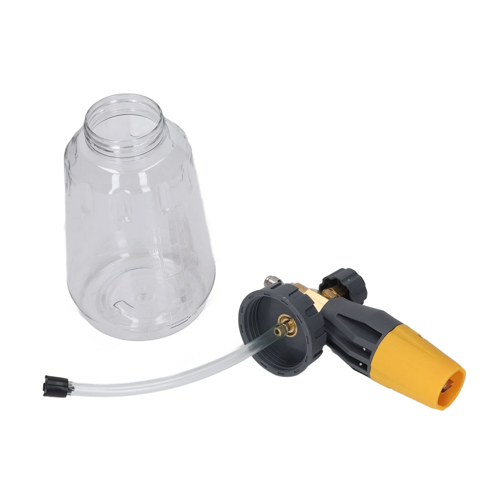 Fafeicy Generatore di Schiuma per Idropulitrice 1L, Ugello Regolabile 4000psi, Connessione Rapida 1/4 Pollici NPT Giallo