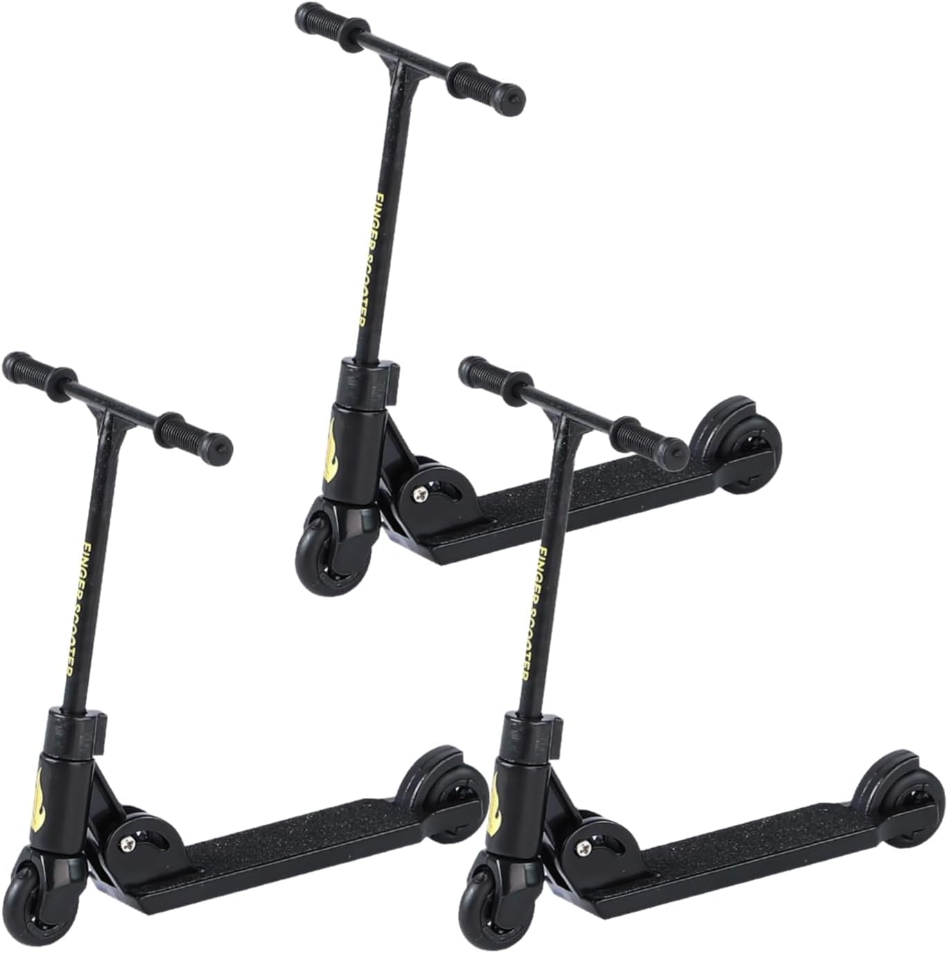 Elzhan 3Pcs Finger Scooter - 2-Wheeled Scooter - Foldable Finger Scooter BMX with Brake | Finger Board Accessories for Teen | Educational Finger Toys | Non-Slip Fun Finger Skateboards