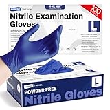 Supmedic Nitrile Exam Gloves, 4 Mil 100 Pcs, Powder-Free Latex-Free Cooking Food-Safe Disposable Medical...