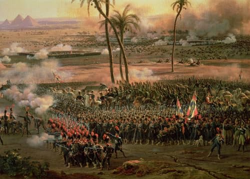Pintura mural en lienzo para decorar tu dormitorio con la histórica Batalla de las Pirámides