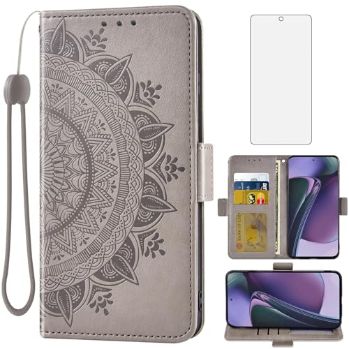 Verre trempé Moto G Stylus 5G 2023 et étui Asuwish à rabat aimanté avec porte-carte
