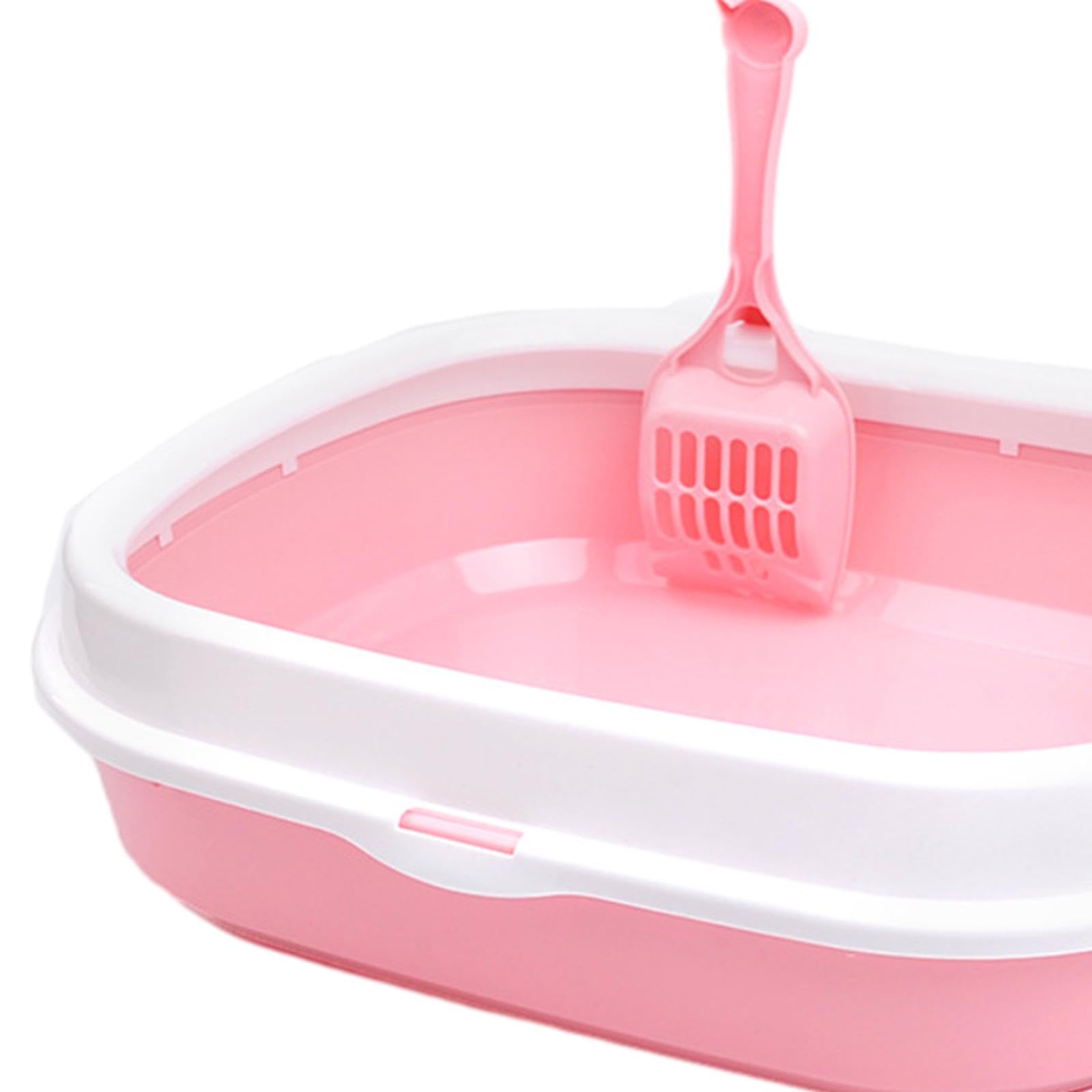 Lettiera for Gatti Toilette for Gatti Contenitore for lettiera for Gatti Resistente agli Spruzzi d'Acqua con Paletta for Gatti da Interni Lettiera for Gattini Aumenta, j(Pinkj)
