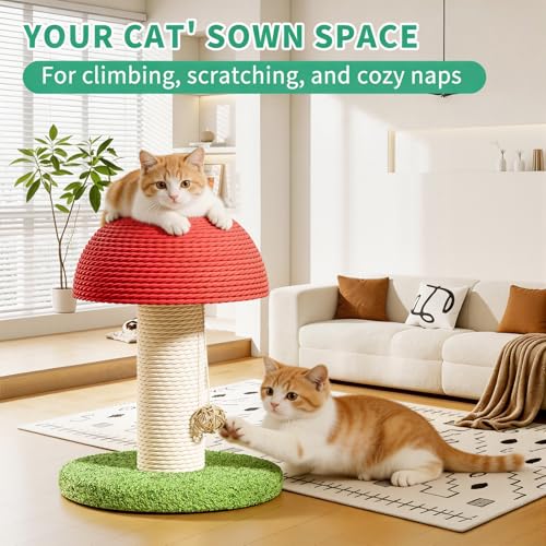 Rascador Para Gatos Pequeño De Sisal Con Forma De Hongo miniatura 2