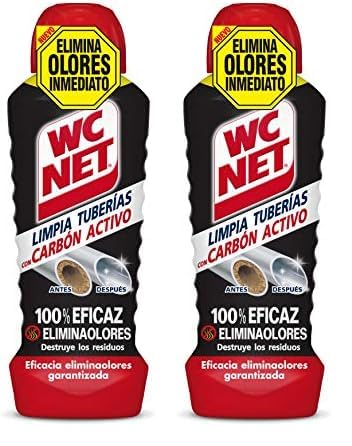 WC Net Limpia Tuberías con Carbón Activo, Compuesto, 700 ml (Paquete de 2)