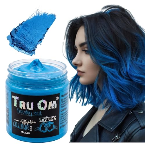 Image of Temporay Hair Color Wax | Metallic Shine | For Men & Women | DIY Instant Hair Color | Temporay Color 1 Day 1 Wash | No Ammonia, Bleach & Damage | Sky Blue - 100 gram