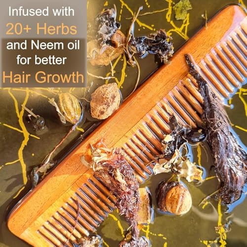 Image of Pack Of 7 Kacchi Neem Comb, Wooden Comb | Hair Growth, Hairfall, Dandruff Control | Hair Straightening, Frizz Control | Comb for Men, Women | Treated with Oil and herbs (All Combo)