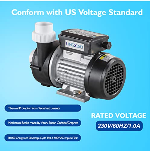 LINGXIAO Hot Tub Circulation Pump, LX SPA Pump Motor, 0.35HP, 230V,1.5" Port (WTC50M-Standard) by LINGXIAO - Image 3
