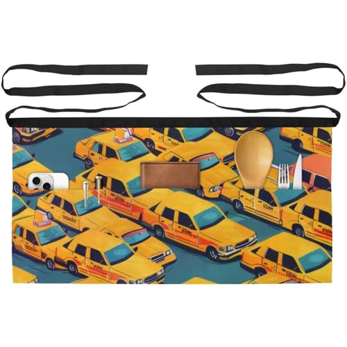 Tablier court de chef lot de 3 avec 3 poches pour cuisine et bistrot 60x30.5cm