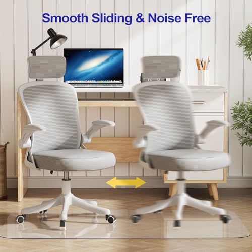 Delamu Office Chair Mat for Hardwood Floor, 30"×48" Office Computer Desk Chair Mat, Clear PVC Heavy Duty Floor Protector Mats for Rolling Chairs - Thumbnail 5