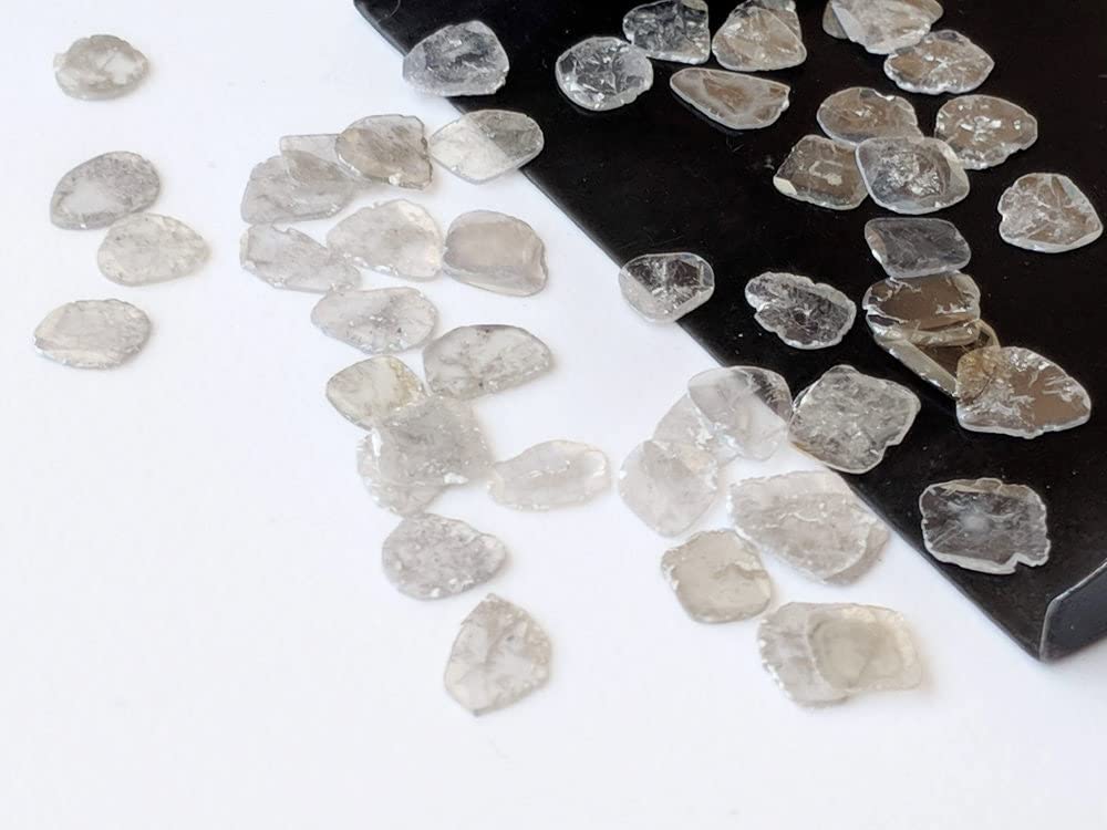 6-7 mm Białe szare plastry diamentu fasetowane, Białe szare diamenty fasetowane plastry diamentu na biżuterię, biało szare plastry (opcje od 0,5 ct do 1 ct), 6-7 MM