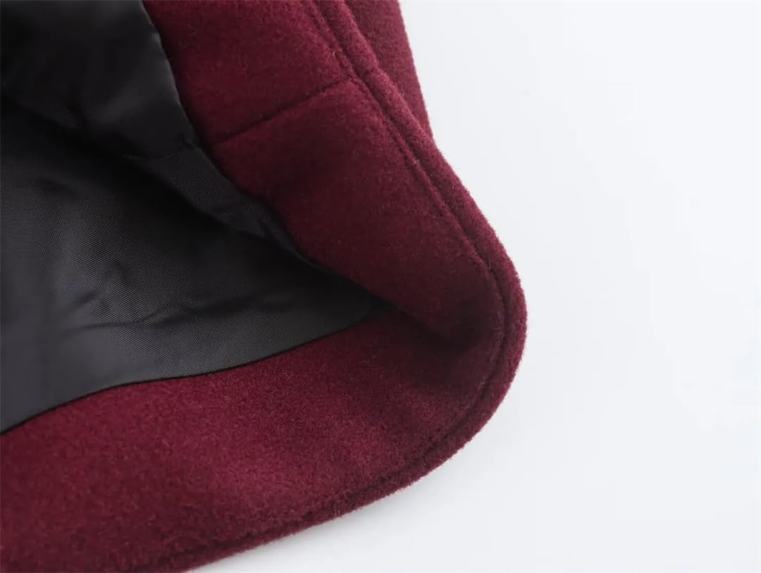 Cappotto invernale da donna in misto lana con risvolto con maniche a mantello cappotto oversize monopetto chic caldo capispalla