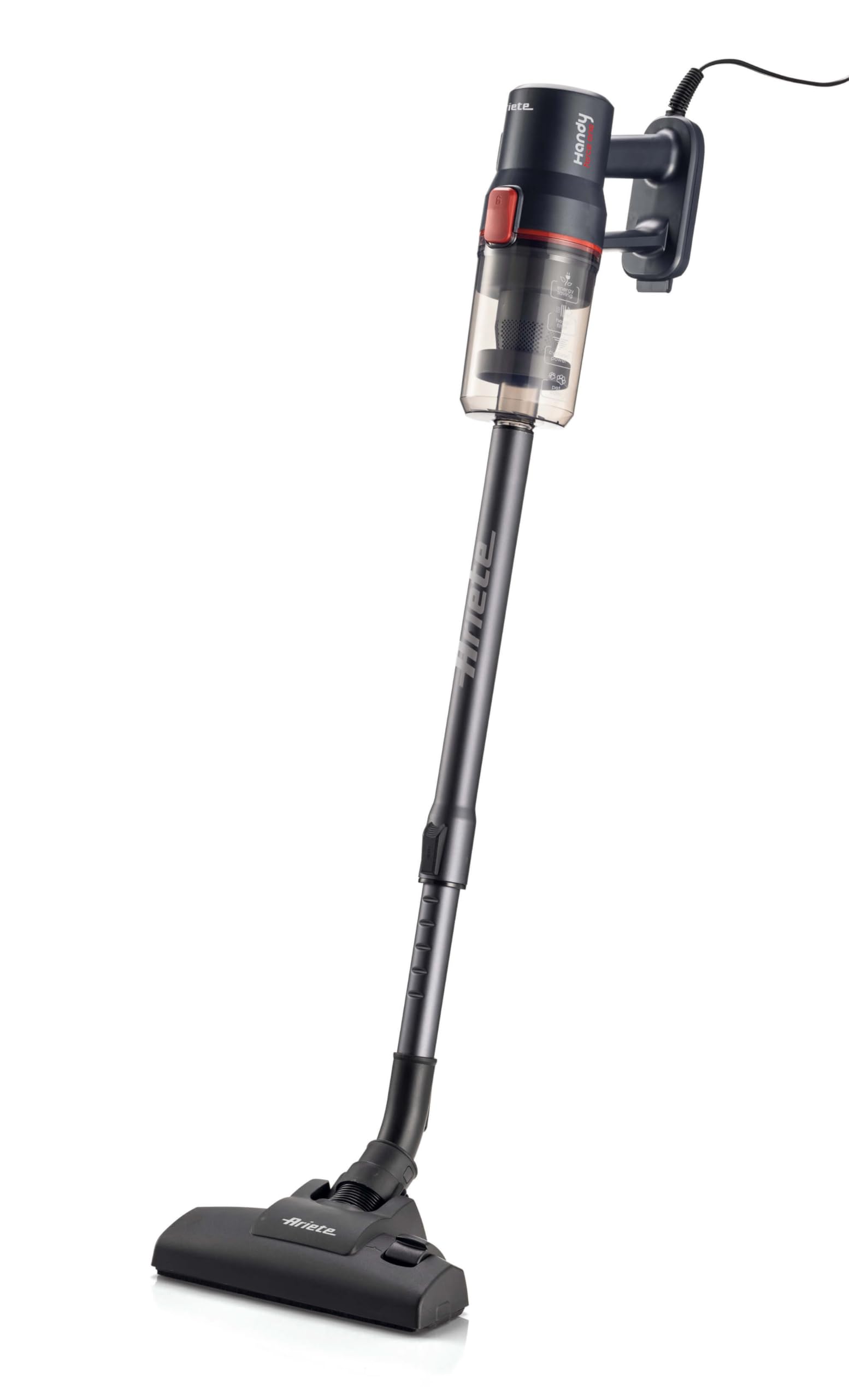 Ariete 2708 Handy Force One, Scopa elettrica e Aspirabriciole, 600W, 2in1, Tecnologia ciclonica, Senza sacco, Serbatoio 0,6L, Filtro Hepa.