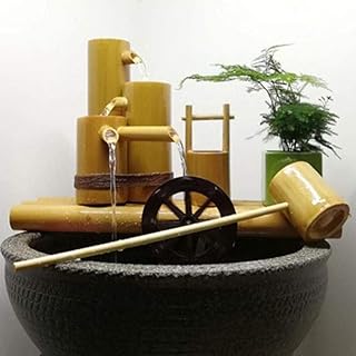 10 Bamboo Fountain Ideas for Zen Style Gardens 109 70cm Handmade Bamboo Fountain Kit with Pump, Adjustable Outdoor Water Fe...