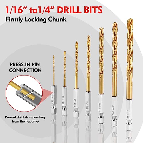 Workpro W124768 9-Piece 1/4 Inch Hex Shank Drill Bit Set thumb #3