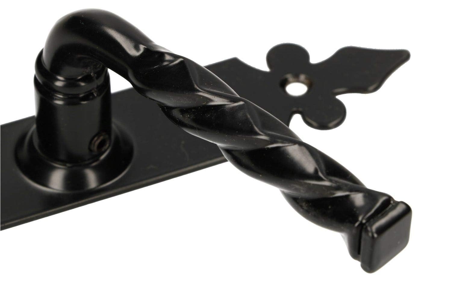 Maniglia per porta 72 mm PZ/BB/WC Maniglia per porta, maniglia per porta, set decorativo nero universale interno esterno ferro battuto antiruggine (BB)