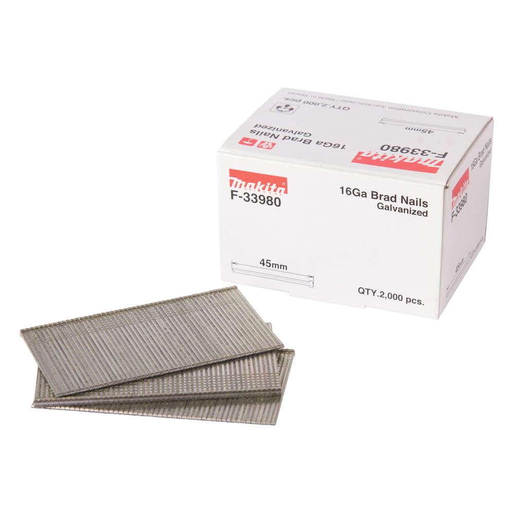Makita Straight 16 Gauge Finishing Brad Nails 45mm Pack of 2000