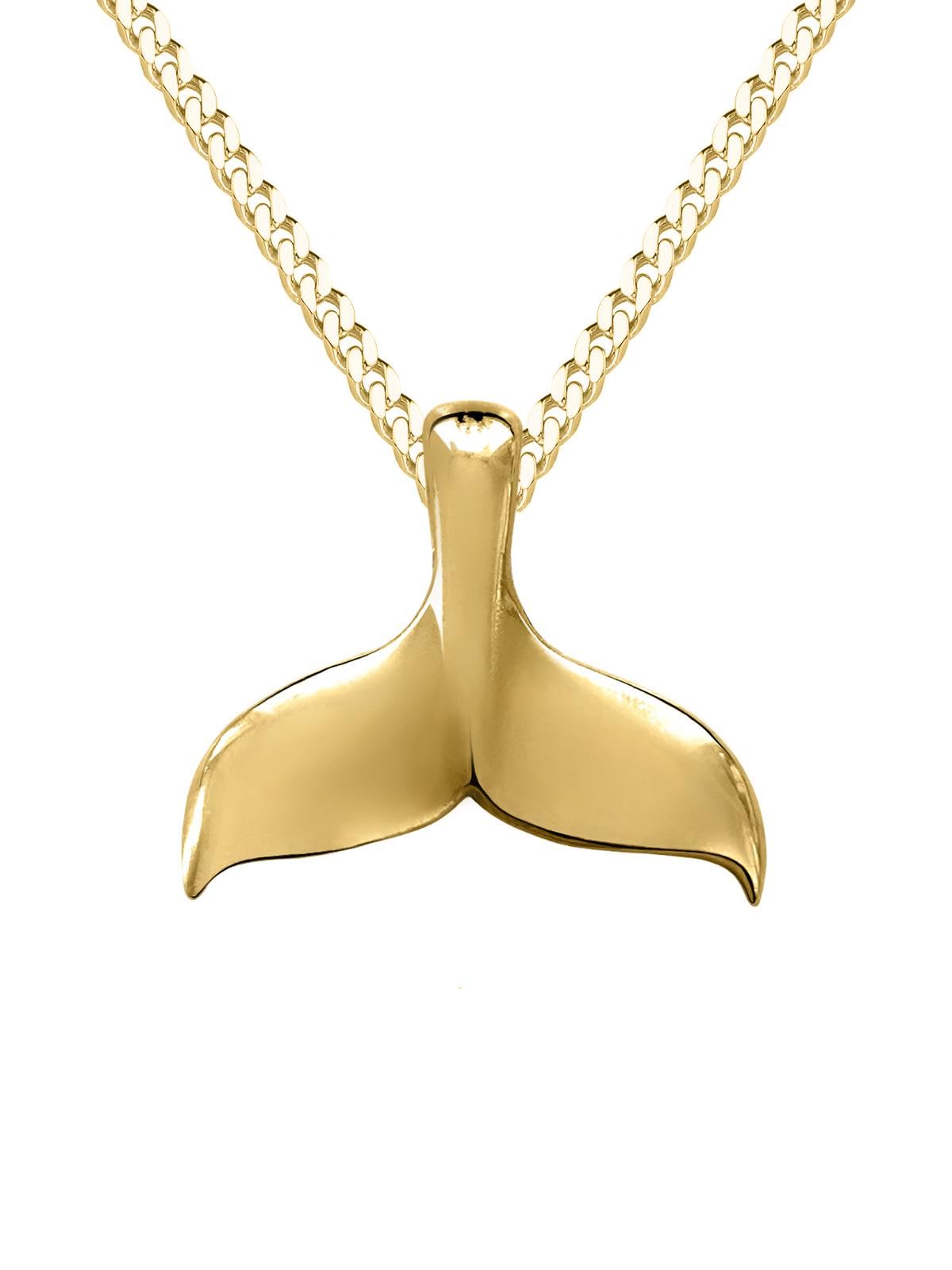 Cadena con colgante de aleta de ballena para mujer y niña, oro amarillo 333 (8 quilates), oro y plata, longitud 45 cm, Y-06235-G301-S901-FP14