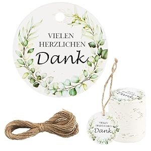 Byffoer 100 Stück Vielen Herzlichen Dank Anhänger