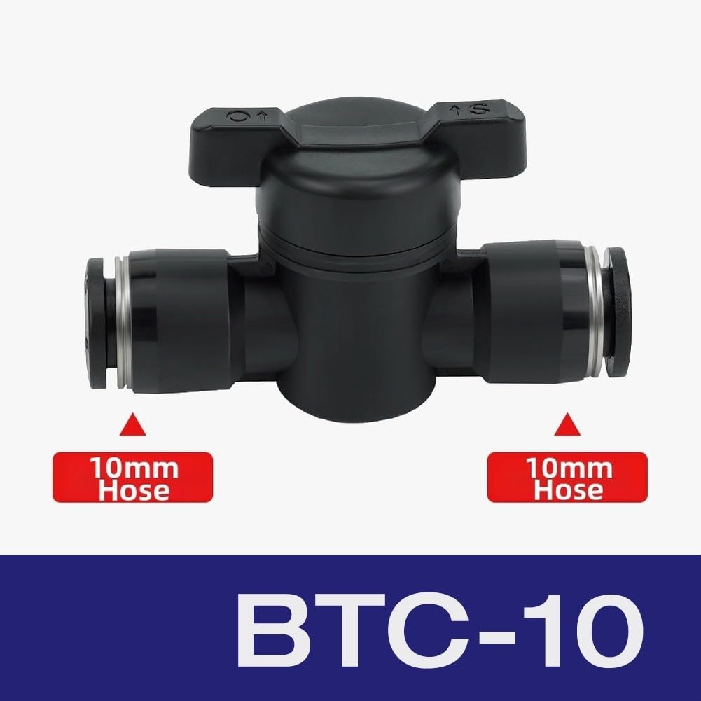 Válvula de Bola Neumática BUC10 10mm para Control de Aire, Conector para rápido Push to Connect, para racor para Manguera PU PA para pe PVC, 0-1 MPa(14)