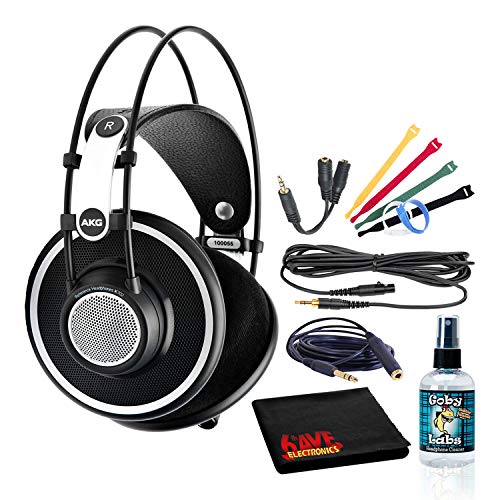 ایگرد | قیمت و خرید AKG K702 Open-Back Reference Studio Headphones Bundle  with (6) Velcro Cable Ties + Headphone Extension Cable + 3.5mm Splitter +  Headphone Cleaning Kit