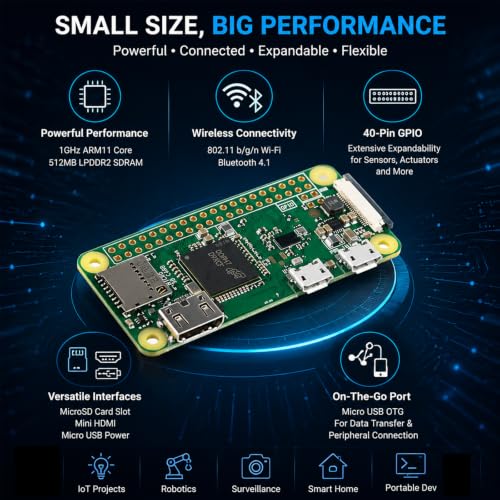 Pi Zero W with WiFi and Bluetooth Development Board Module RPI Pi Zero W for Raspberry Pi - Image 3