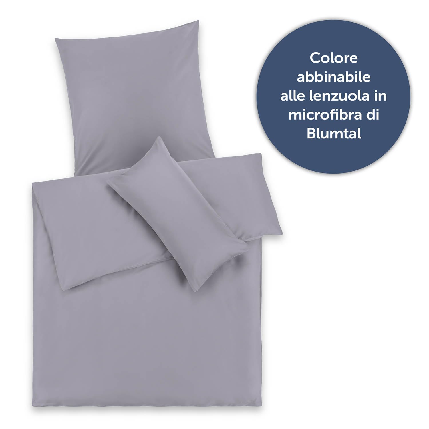 Blumtal Copripiumino Matrimoniale 240x220 e Federe 50x80 - Set di Lenzuola in microfibra extra morbida certificata Oeko-Tex, Set Copripiumino Matrimoniale con 2 Federe - 3 pezzi - Grigio Chiaro