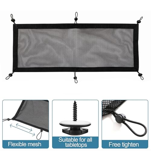 Red de gestión de cables para debajo del escritorio, malla de privacidad para organización de cables, organizador de cables para estación de trabajo, red flexible para gestión de cables debajo del escritorio para hogar y oficina, 27×10 pulgadas, negro miniatura 4