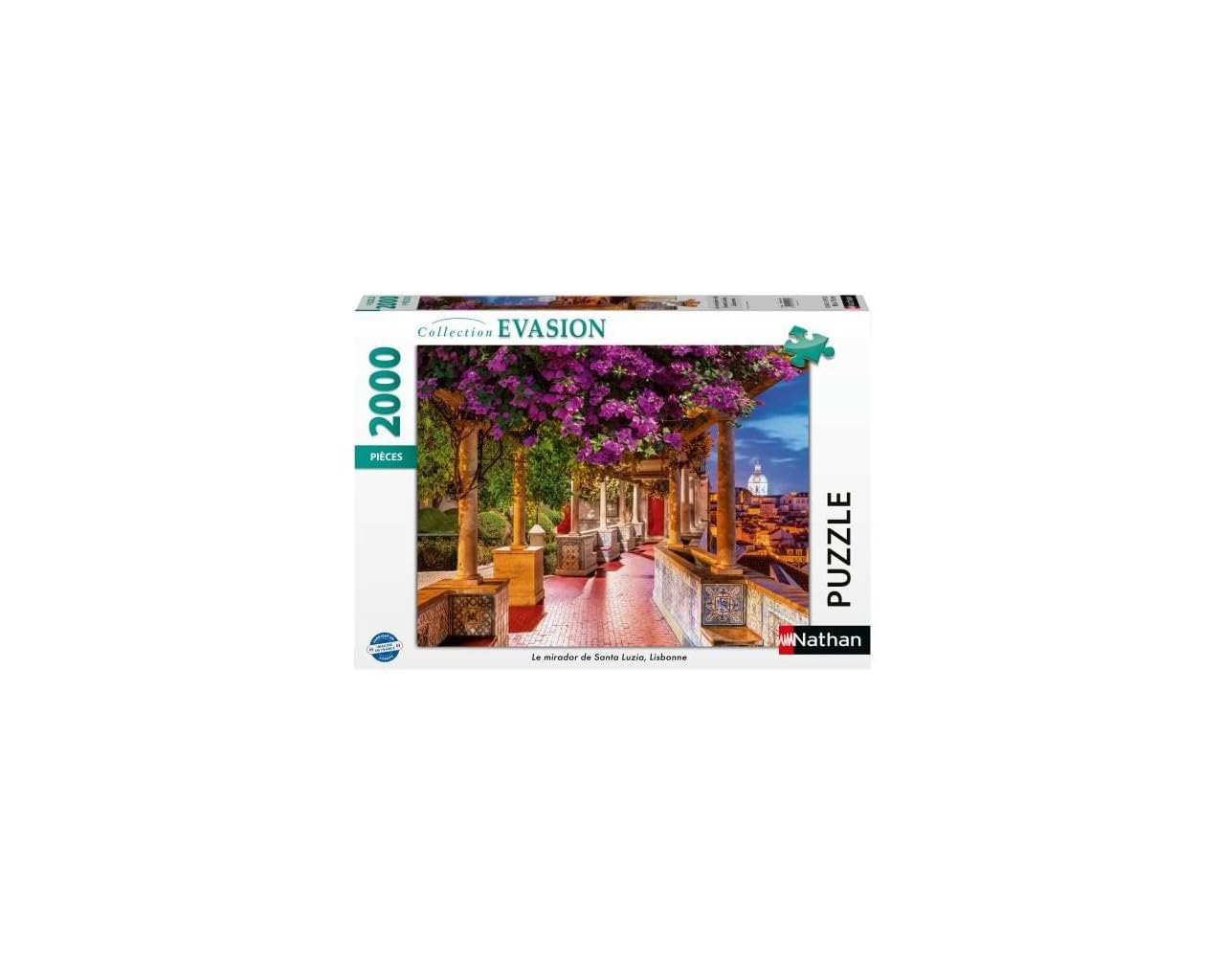 Nathan - Puzzle da 2000 pezzi - Mirador de Santa Luzia, Lisbona - Adulti e bambini dai 14 anni - Puzzle di alta qualità - Misura perfetta - Collezione Escape - 12001534