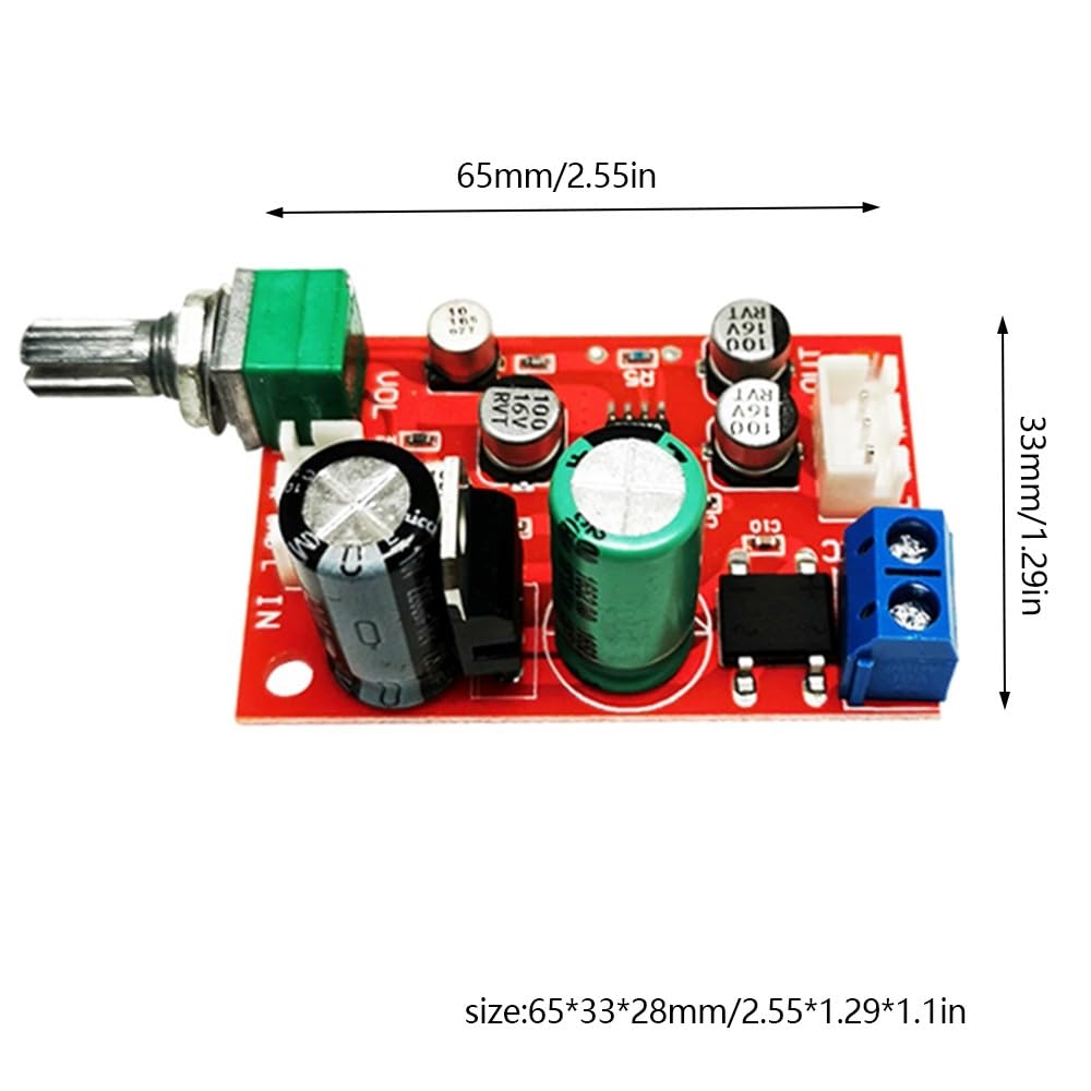Placa de Amplificador, DC 8V~24V Placa de Preamplificador Ad828, Placa de Preamplificador de Amplificador de Potencia de Fuente de AlimentacióN úNica con PotencióMetro