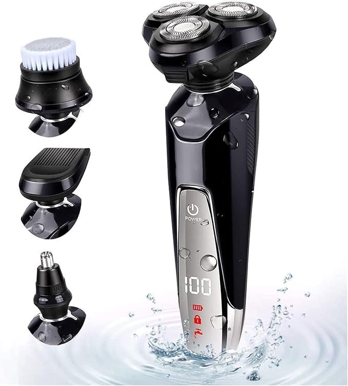 Electric shavers for Men Wet and Dry Rechargeable Mens Razor Waterproof Electric Razor Intelligent Digital Display 4D Rotary