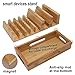 Pezin & Hulin Bamboo Charging Station Organizer for Multiple Devices & Wood Desktop Docking Charging Stand Such As Cell Phone, Tablets, Phone Case and Watch Stand(No USB Charger)