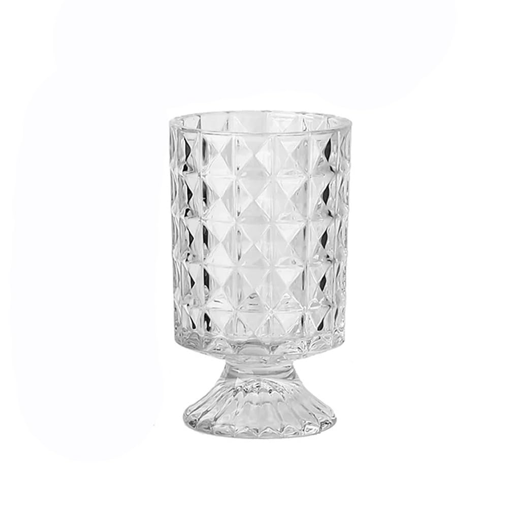 Vase en verre transparent à pieds hauts JFDBGU pour décoration de table