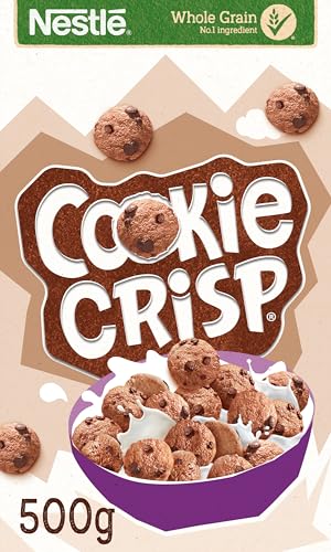Nestlé Cereals - Cookie Crisp Breakfast Cereal - Chocolate Chip Mini Cookies - High Fibre 6 Vitamins Calcium & Iron - 500g